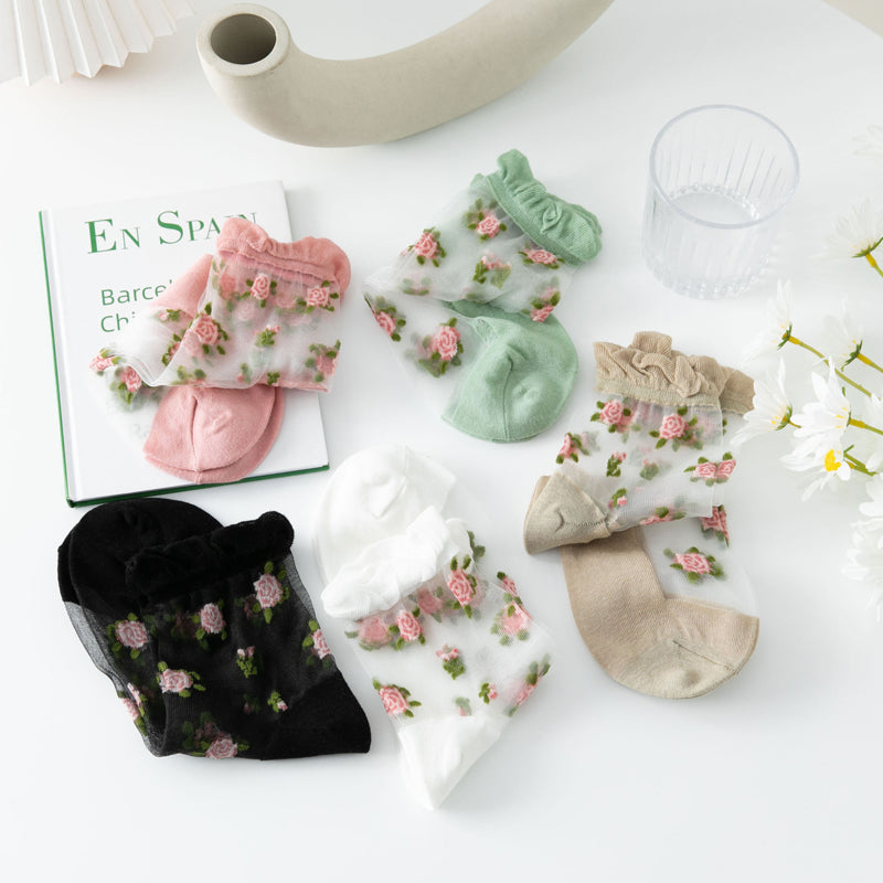 Atmungsaktive Blumensocken
