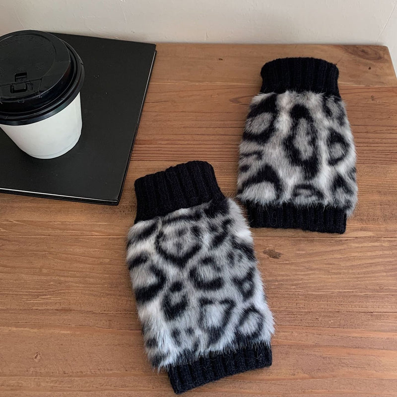 Warme Handschuhe Mit Leopardenmuster
