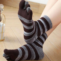 Lässige Gestreifte 5-Finger-Socken