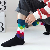 Bunt Karierte Freizeitsocken