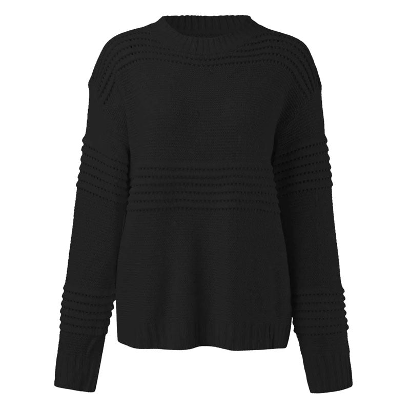 Lässiger Hohlstrickpullover