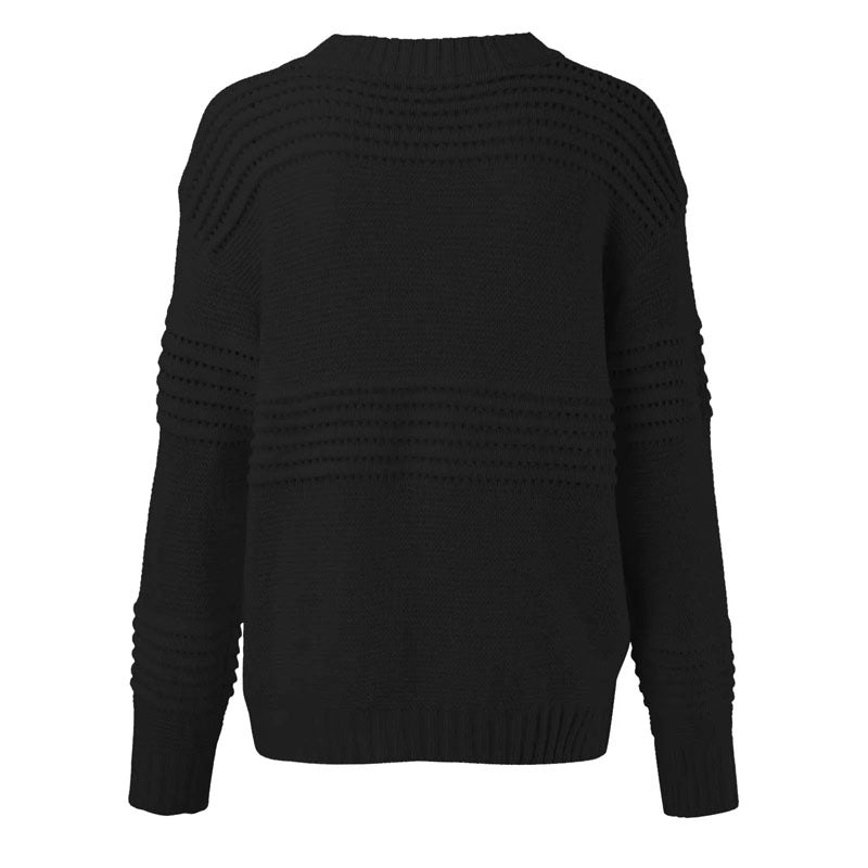 Lässiger Hohlstrickpullover