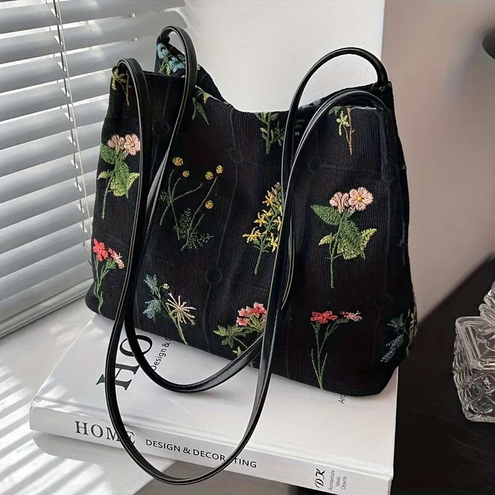 Vintage-Tasche Mit Blumenstickerei