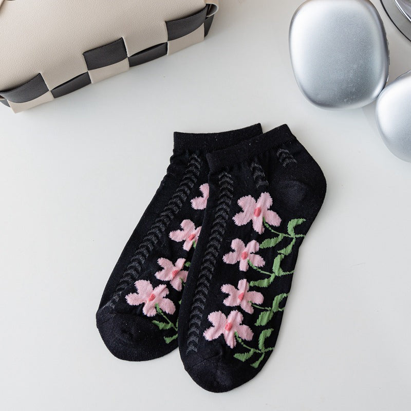 Lässige Socken Mit Blumenmuster