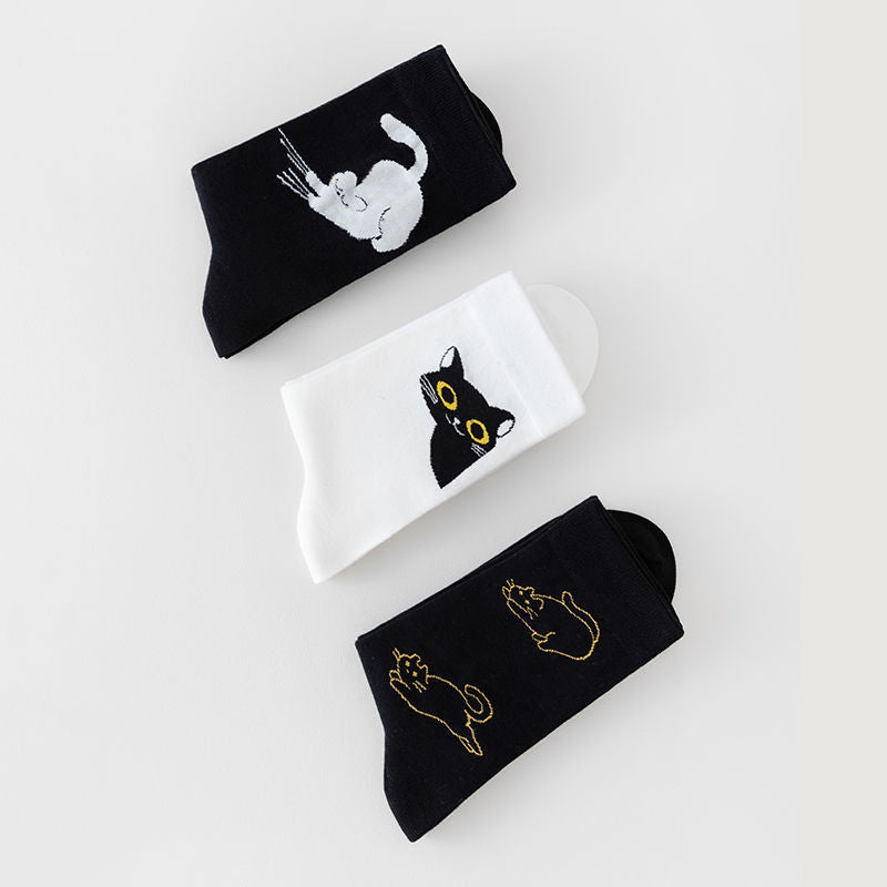 Lässige Socken Mit Katzenmotiv