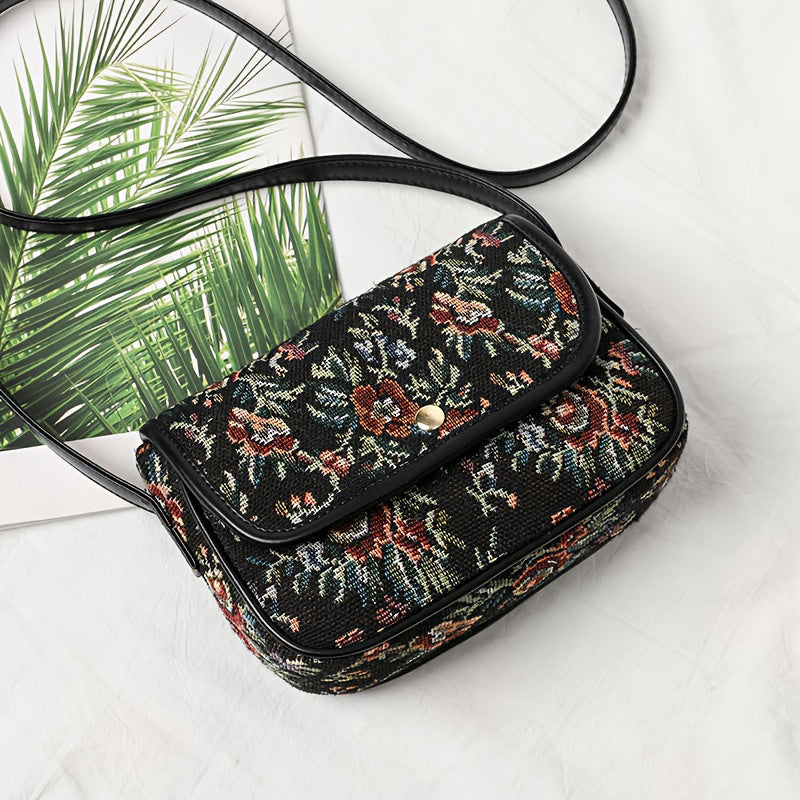 Vintage-Tasche Mit Blumenmuster
