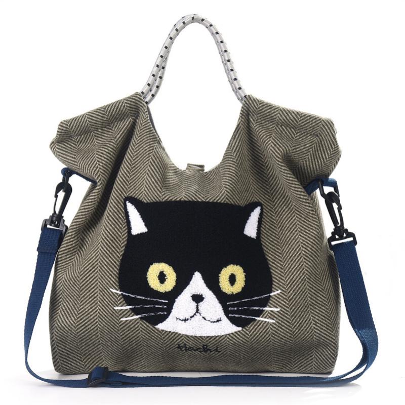 Lässige Tasche Mit Katzenmuster