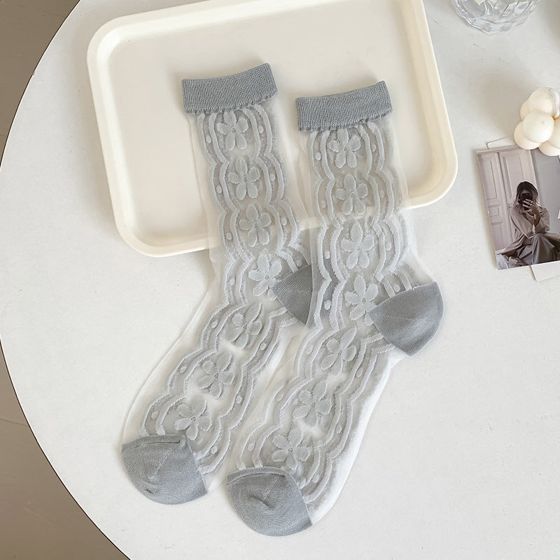 Atmungsaktive Socken Mit Blumenmuster