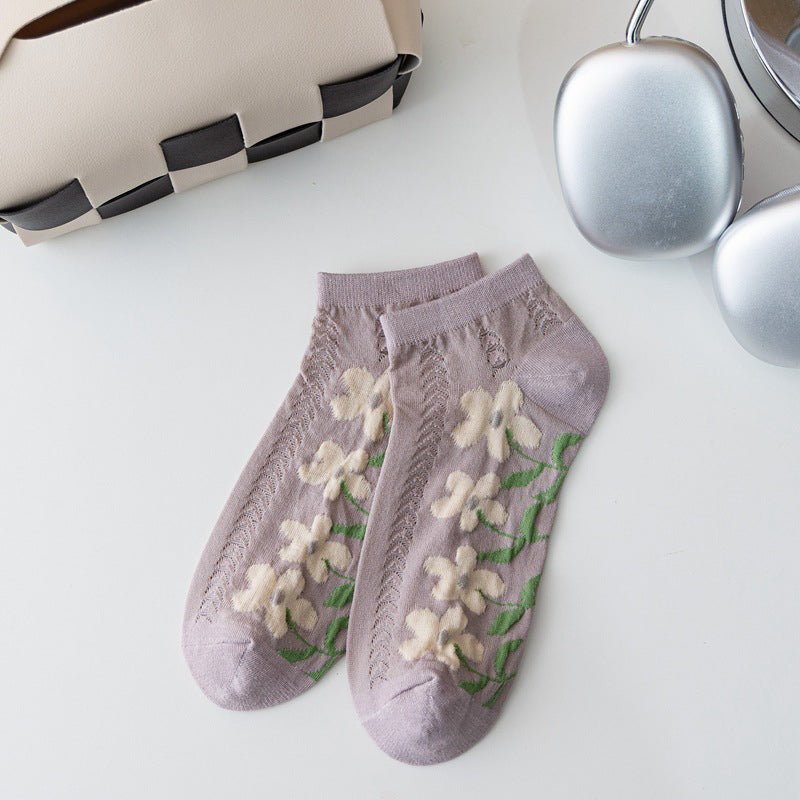 Lässige Socken Mit Blumenmuster