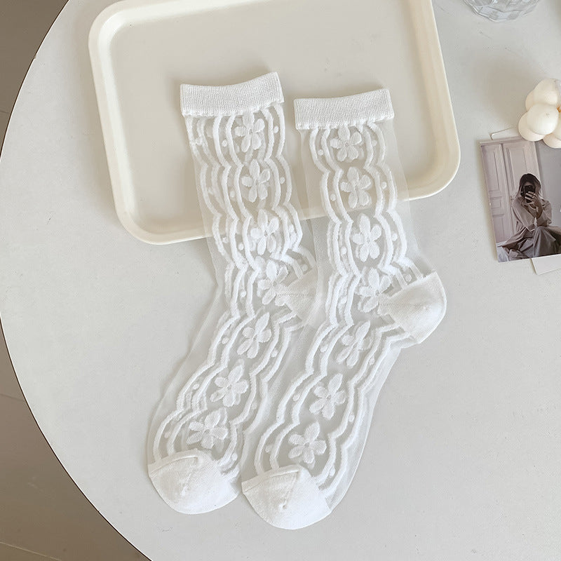 Atmungsaktive Socken Mit Blumenmuster