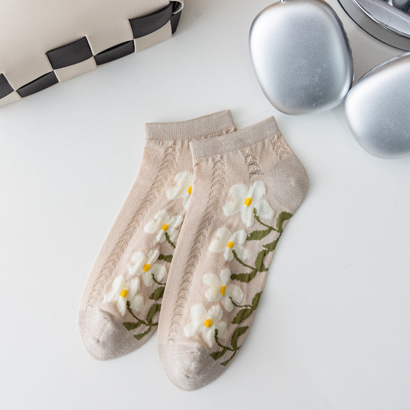 Lässige Socken Mit Blumenmuster