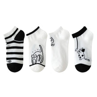 Set Mit 4 Paar Socken Mit Katzenmotiv