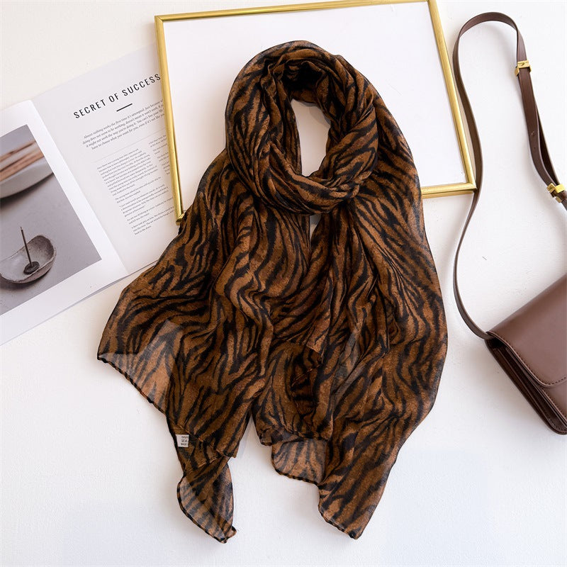 Vintage-Schal Mit Leopardenmuster