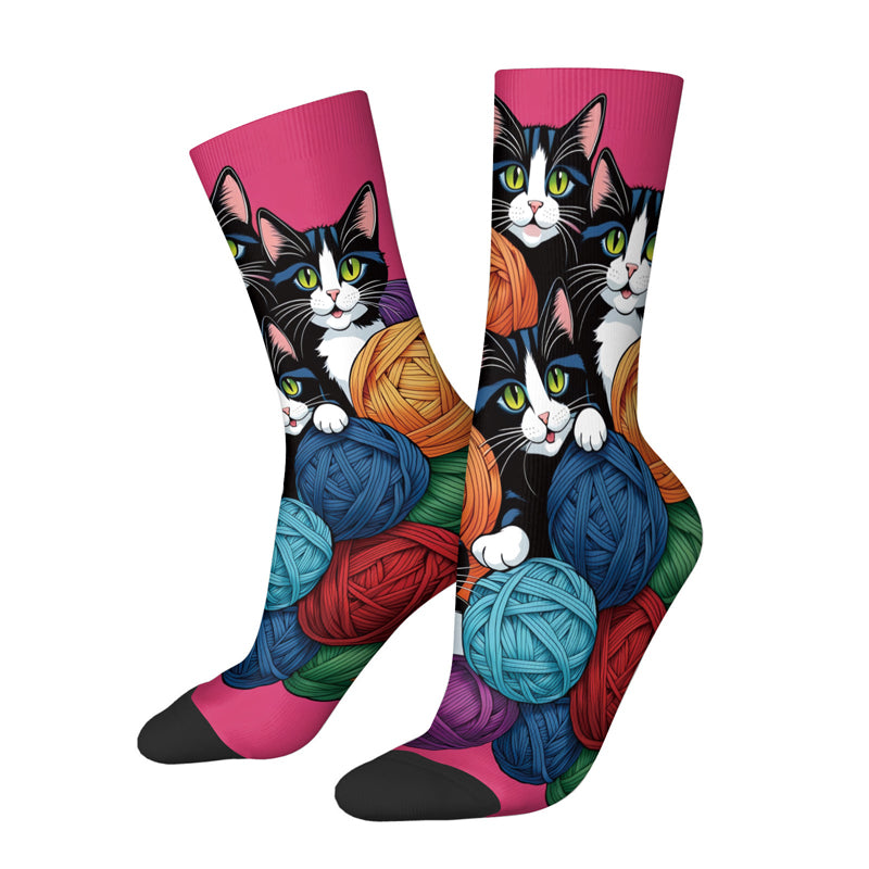 Lässige Socken Mit Katzenmotiv