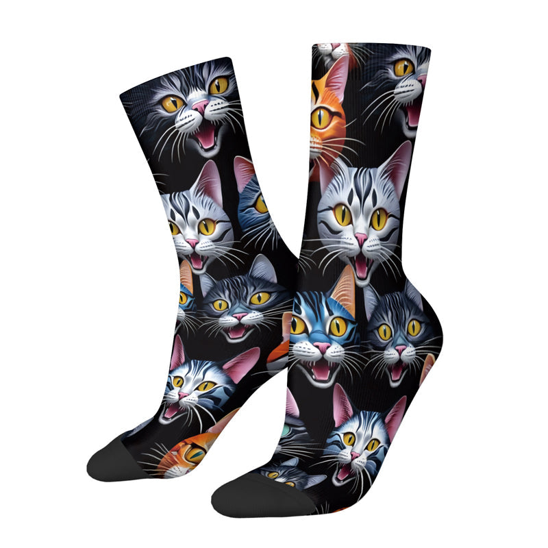 Lässige Socken Mit Katzenmotiv