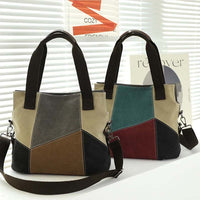 Vintage Kontrastierende Canvas-Tasche