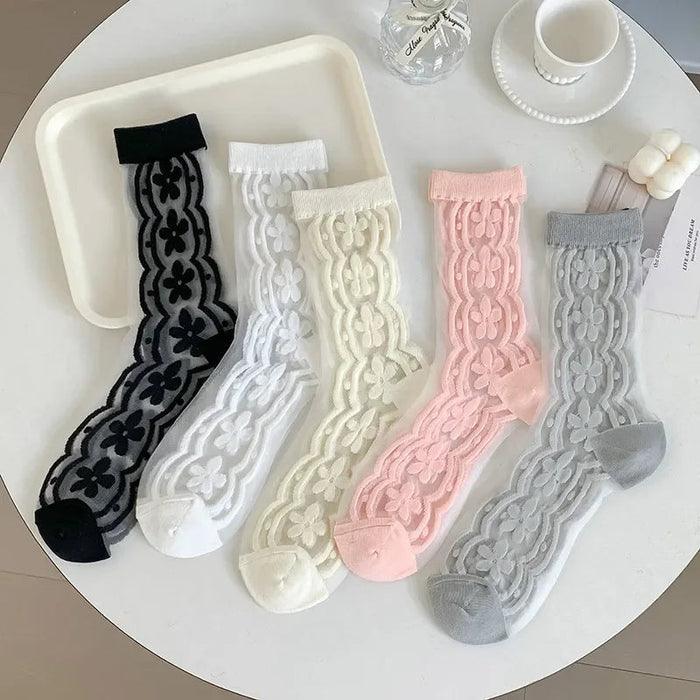 Atmungsaktive Socken Mit Blumenmuster