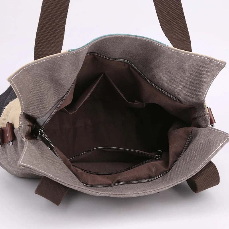 Vintage Kontrastierende Canvas-Tasche