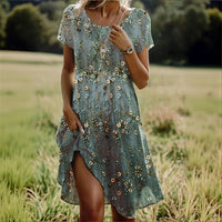 Vintage-Kleid Mit Blumendruck