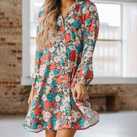 Lässiges Lockeres Blumenkleid