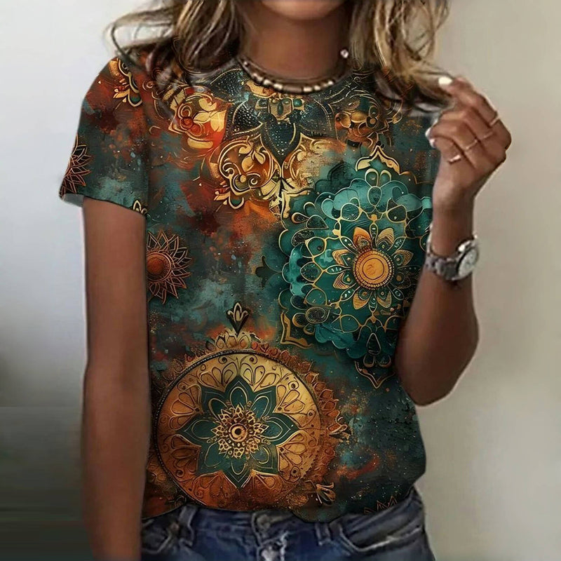 Vintage-T-Shirt Mit Ethno-Print