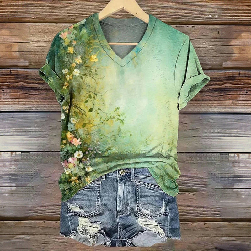 Vintage T-Shirt Mit Blumendruck