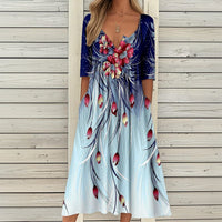 Vintage-Kleid Mit Blumendruck