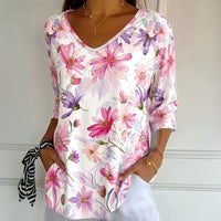 Vintage-Bluse Mit Blumenmuster
