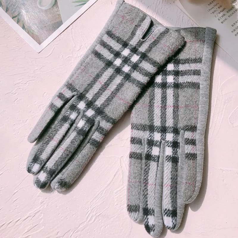 Vintage Karierte Warme Handschuhe