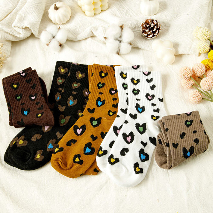 Lässige Socken Mit Herz-Print