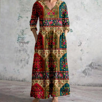 Vintage-Kleid Mit Blumendruck