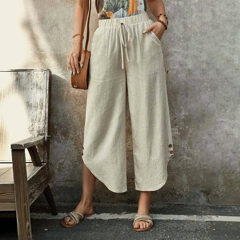 【Baumwolle Und Leinen】Bequeme Freizeithose