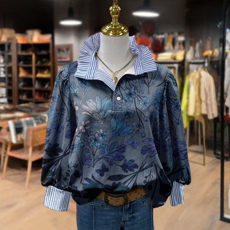 Vintage Bluse Mit Blumendruck