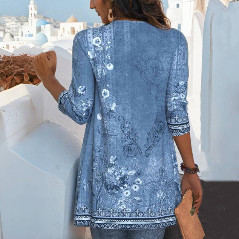 Vintage Strickjacke Mit Blumenprint