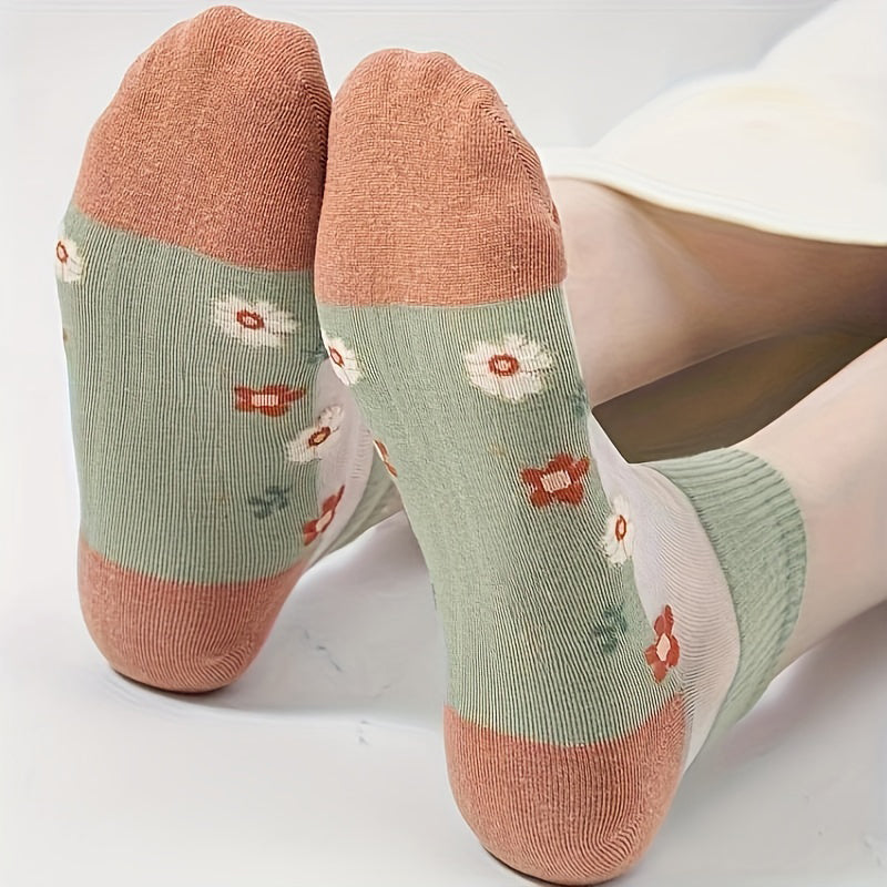 Atmungsaktive Socken Mit Blumenmuster