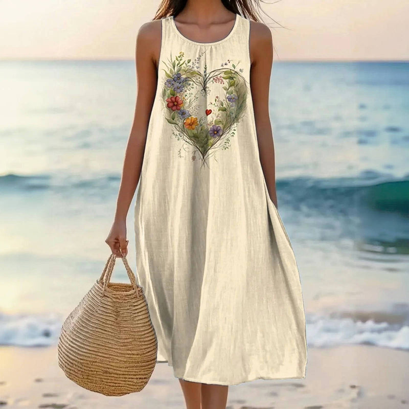 Vintage-Kleid Mit Herz-Print