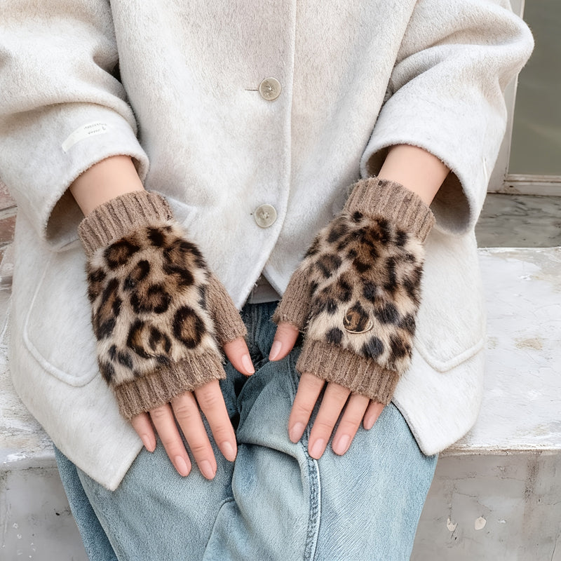 Warme Handschuhe Mit Leopardenmuster