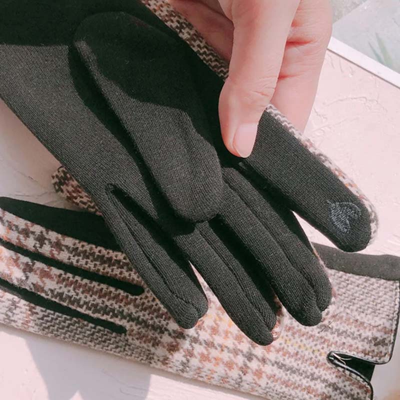 Vintage Karierte Warme Handschuhe