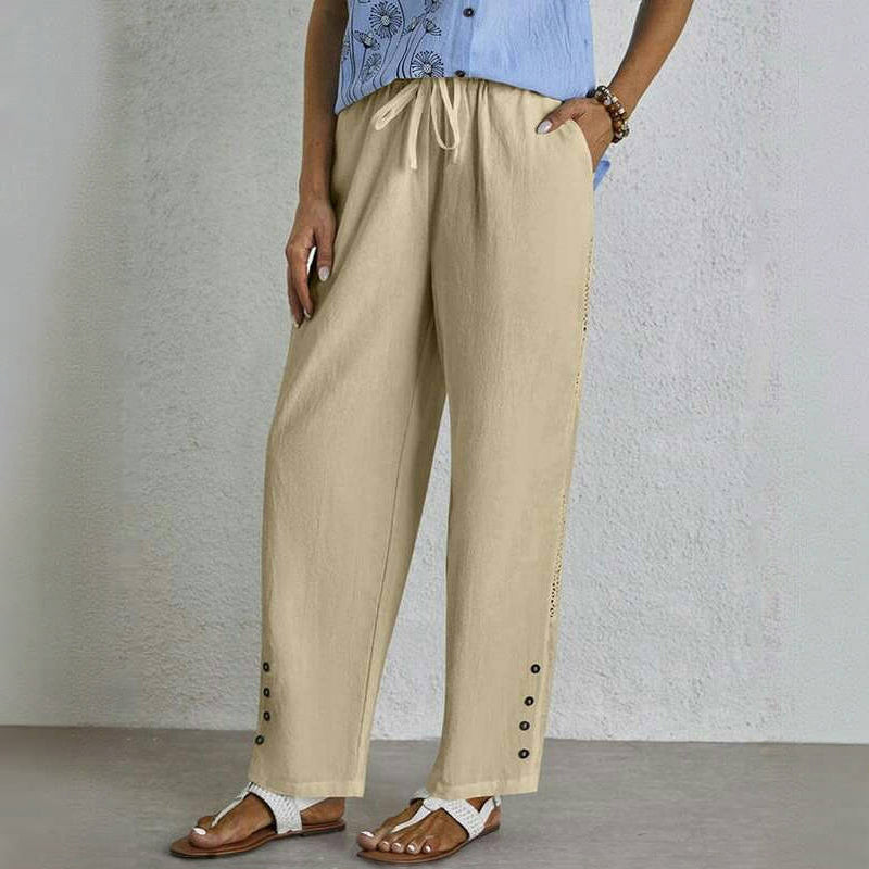 【Baumwolle Und Leinen】Bequeme Freizeithose