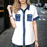 Lässige Patchwork-Bluse