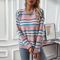 Lässiger Gestreifter Strickpullover