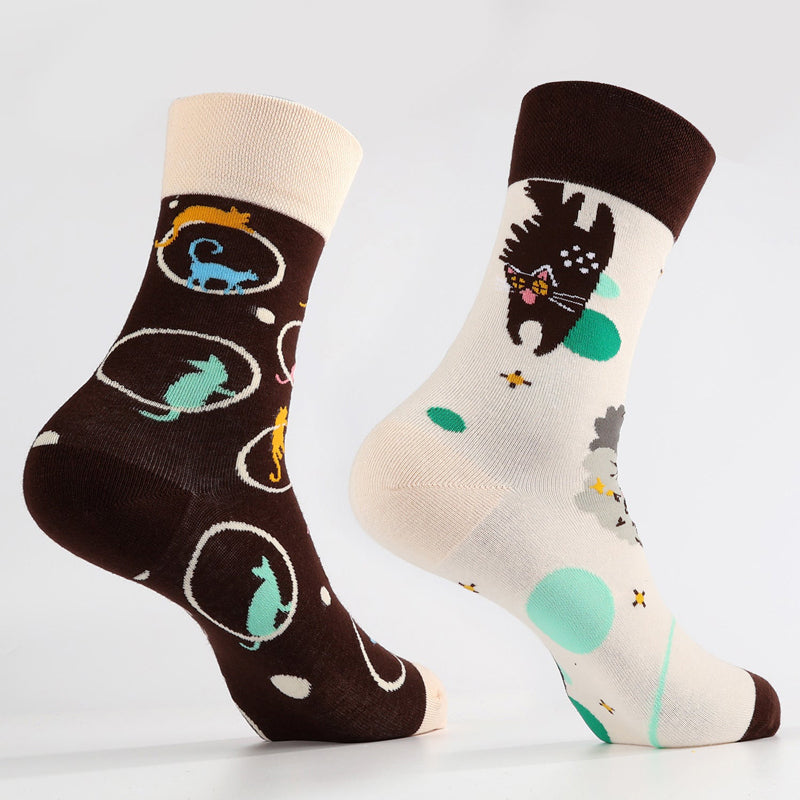 Asymmetrische Socken Mit Tiermuster