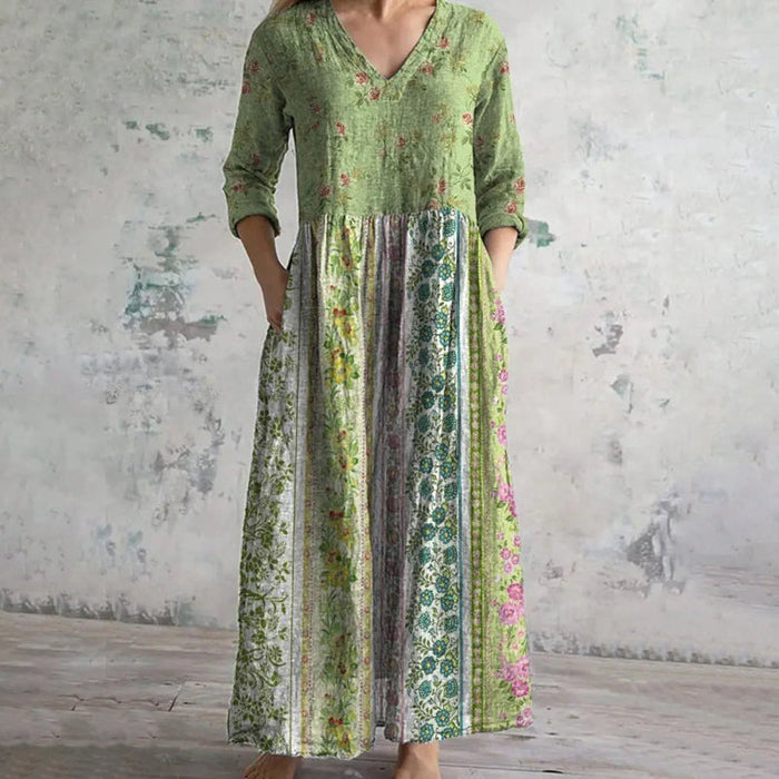 Vintage-Kleid Mit Blumendruck