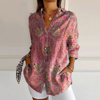 Vintage-Bluse Mit Ethnischem Print