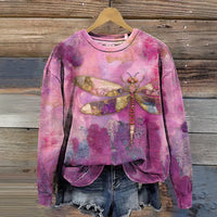 Sweatshirt Mit Vintage Libellendruck