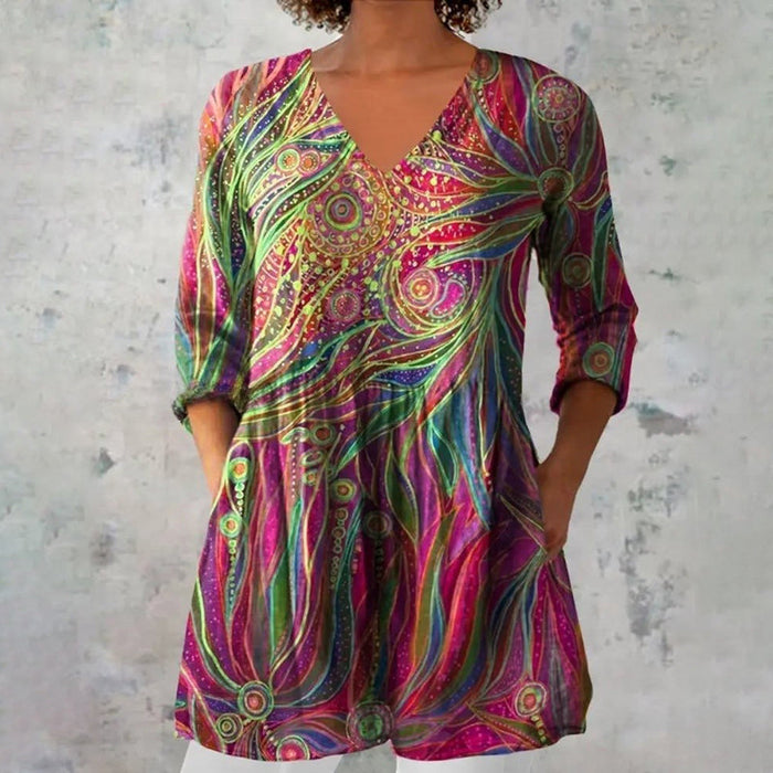 Vintage Bunte Bluse