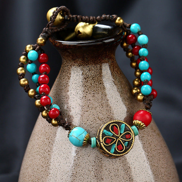 Vintage Buntes Perlenarmband