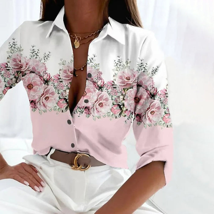 Lässige Bluse Mit Blumendruck