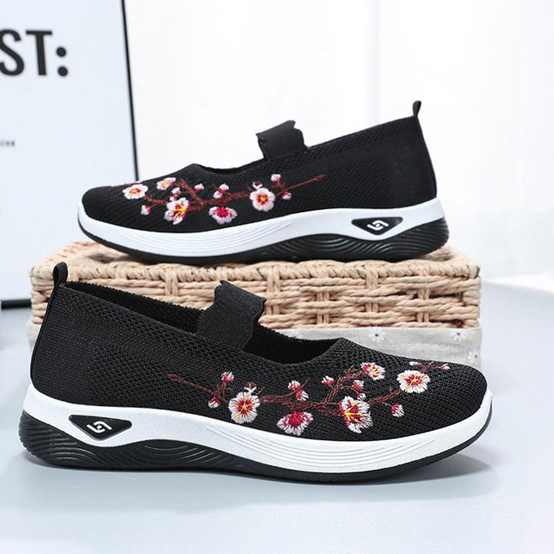 Atmungsaktive Schuhe Mit Blumenstickerei