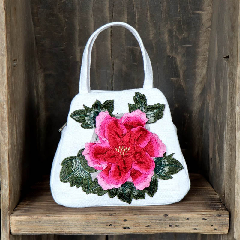 Ethnische Tasche Mit Blumenstickerei